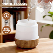 Devanti Ultrasonic Aroma Diffuser Aromatherapy 100ml LED Lights Iron Humidifier Forest DIFF-YX2009-LW