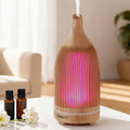 Devanti Ultrasonic Aroma Diffuser Aromatherapy 200ml LED Lights Iron Humidifier Forest Light wood grain DIFF-YX206-LW