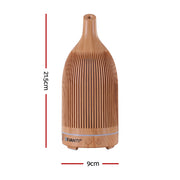 Devanti Ultrasonic Aroma Diffuser Aromatherapy 200ml LED Lights Iron Humidifier Forest Light wood grain DIFF-YX206-LW