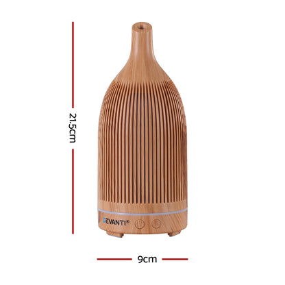 Devanti Ultrasonic Aroma Diffuser Aromatherapy 200ml LED Lights Iron Humidifier Forest Light wood grain DIFF-YX206-LW