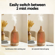 Devanti Ultrasonic Aroma Diffuser Aromatherapy 200ml LED Lights Iron Humidifier Forest Light wood grain DIFF-YX206-LW