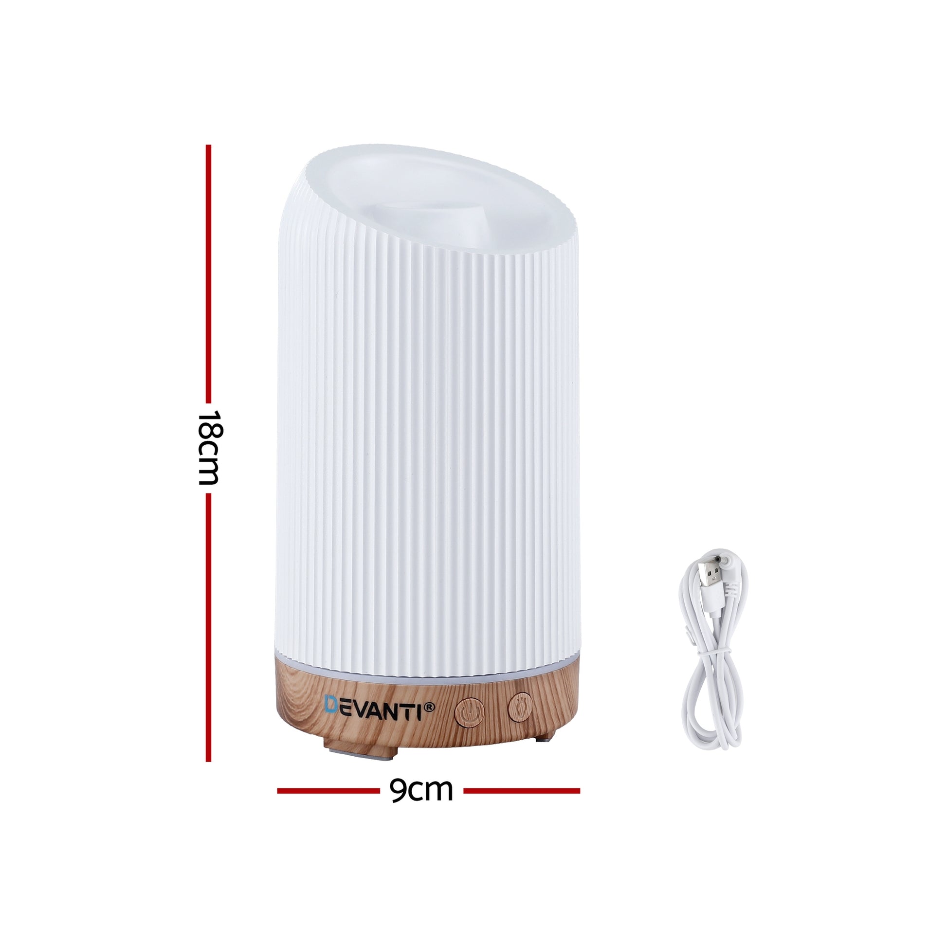 Devanti Ultrasonic Aroma Diffuser Aromatherapy 200ml LED Lights Iron Humidifier Forest DIFF-YX211-LW