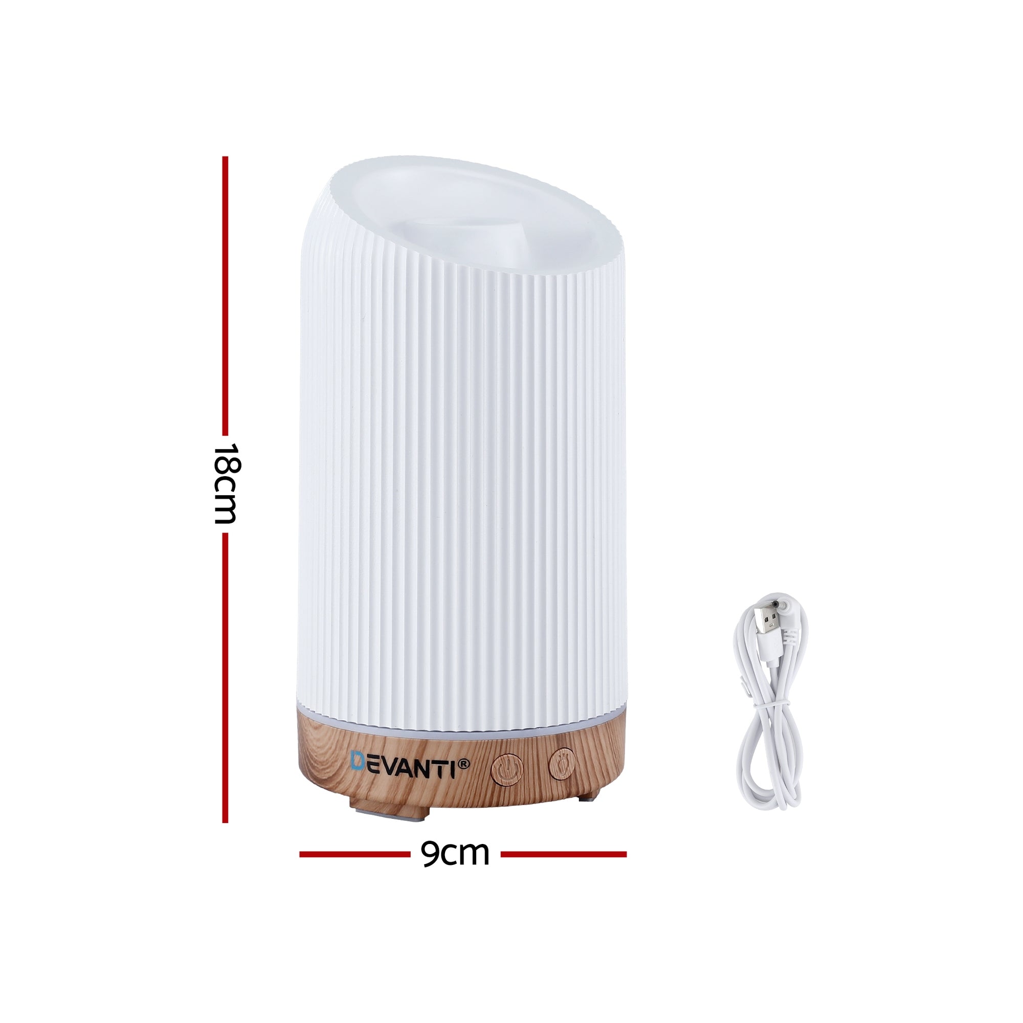 Devanti Ultrasonic Aroma Diffuser Aromatherapy 200ml LED Lights Iron Humidifier Forest DIFF-YX211-LW
