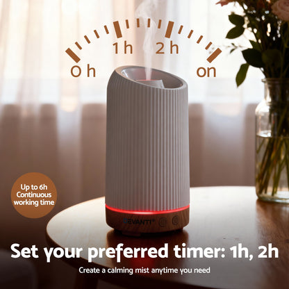 Devanti Ultrasonic Aroma Diffuser Aromatherapy 200ml LED Lights Iron Humidifier Forest DIFF-YX211-LW