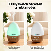 Devanti Ultrasonic Aroma Diffuser Aromatherapy 130ml LED Lights Iron Humidifier Forest DIFF-YX333-LW