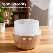 Devanti Ultrasonic Aroma Diffuser Aromatherapy 130ml LED Lights Iron Humidifier Forest DIFF-YX333-LW