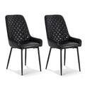 Artiss 2x Dining Chairs Retro PU Leather Kitchen Lounge Cafe Accent Chair Black DINC-B-B02-BKX2