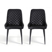 Artiss 2x Dining Chairs Retro PU Leather Kitchen Lounge Cafe Accent Chair Black DINC-B-B02-BKX2