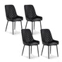 Artiss 4x Dining Chairs Retro PU Leather Kitchen Lounge Cafe Accent Chair Black DINC-B-B02-BKX4