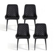 Artiss 4x Dining Chairs Retro PU Leather Kitchen Lounge Cafe Accent Chair Black DINC-B-B02-BKX4
