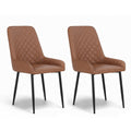 Artiss 2x Dining Chairs Retro PU Leather Kitchen Lounge Cafe Accent Chair Brown DINC-B-B02-BRX2
