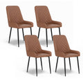 Artiss 4x Dining Chairs Retro PU Leather Kitchen Lounge Cafe Accent Chair Brown DINC-B-B02-BRX4