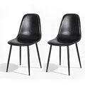 Artiss 2x Dining Chairs Retro PU Leather Kitchen Lounge Cafe Accent Chair Black DINC-B-B04-BKX2