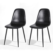 Artiss 2x Dining Chairs Retro PU Leather Kitchen Lounge Cafe Accent Chair Black DINC-B-B04-BKX2