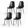 Artiss 4x Dining Chairs Retro PU Leather Kitchen Lounge Cafe Accent Chair Black DINC-B-B04-BKX4