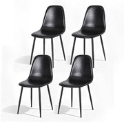 Artiss 4x Dining Chairs Retro PU Leather Kitchen Lounge Cafe Accent Chair Black DINC-B-B04-BKX4
