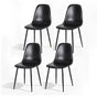 Artiss 4x Dining Chairs Retro PU Leather Kitchen Lounge Cafe Accent Chair Black DINC-B-B04-BKX4