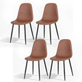 Artiss 4x Dining Chairs Retro PU Leather Kitchen Lounge Cafe Accent Chair Brown DINC-B-B04-BRX4
