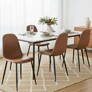 Artiss 4x Dining Chairs Retro PU Leather Kitchen Lounge Cafe Accent Chair Brown DINC-B-B04-BRX4