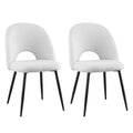 1 Set of 2 Artiss Dining Chair Boucle Sherpa DINC-B-SHP-WHX2