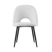 1 Set of 2 Artiss Dining Chair Boucle Sherpa DINC-B-SHP-WHX2