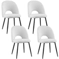 1 Set of 4 Artiss Dining Chair Boucle Sherpa DINC-B-SHP-WHX4