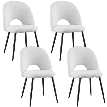 1 Set of 4 Artiss Dining Chair Boucle Sherpa DINC-B-SHP-WHX4