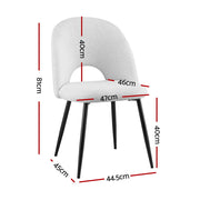 1 Set of 4 Artiss Dining Chair Boucle Sherpa DINC-B-SHP-WHX4