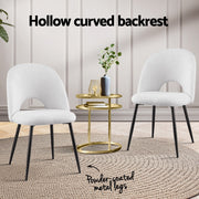 1 Set of 4 Artiss Dining Chair Boucle Sherpa DINC-B-SHP-WHX4