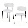 Artiss Dining Chairs Set of 2 Sherpa Boucle White DINC-B-W01-WHX2