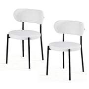 Artiss Dining Chairs Set of 2 Sherpa Boucle White DINC-B-W01-WHX2
