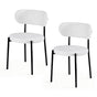 Artiss Dining Chairs Set of 2 Sherpa Boucle White DINC-B-W01-WHX2