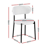 Artiss Dining Chairs Set of 2 Sherpa Boucle White DINC-B-W01-WHX2