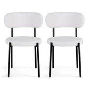 Artiss Dining Chairs Set of 2 Sherpa Boucle White DINC-B-W01-WHX2