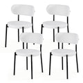 Artiss Dining Chairs Set of 4 Sherpa Boucle White DINC-B-W01-WHX4