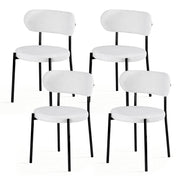 Artiss Dining Chairs Set of 4 Sherpa Boucle White DINC-B-W01-WHX4