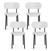 Artiss Dining Chairs Set of 4 Sherpa Boucle White DINC-B-W01-WHX4