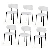 Artiss Dining Chairs Set of 6 Sherpa Boucle White DINC-B-W01-WHX6