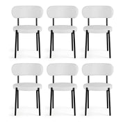 Artiss Dining Chairs Set of 6 Sherpa Boucle White DINC-B-W01-WHX6