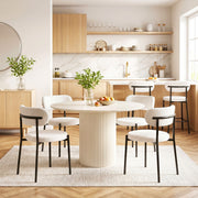 Artiss Dining Chairs Set of 6 Sherpa Boucle White DINC-B-W01-WHX6