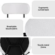 Artiss Dining Chairs Set of 6 Sherpa Boucle White DINC-B-W01-WHX6