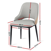 Artiss 1x Dining Chair Hollow PU Leather Kitchen Lounge Cafe Accent Chairs Grey DINC-K-1024-BG