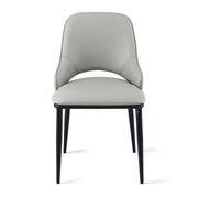 Artiss 1x Dining Chair Hollow PU Leather Kitchen Lounge Cafe Accent Chairs Grey DINC-K-1024-BG