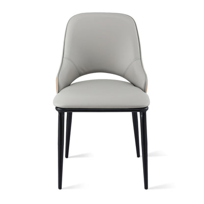 Artiss 1x Dining Chair Hollow PU Leather Kitchen Lounge Cafe Accent Chairs Grey DINC-K-1024-BG