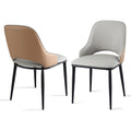 Artiss 2x Dining Chairs Hollow PU Leather Kitchen Lounge Cafe Accent Chair Grey DINC-K-1024-BGX2