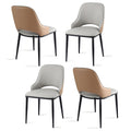 Artiss 4x Dining Chairs Hollow PU Leather Kitchen Lounge Cafe Accent Chair Grey DINC-K-1024-BGX4