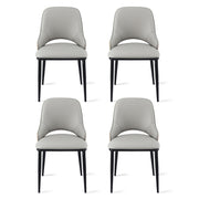 Artiss 4x Dining Chairs Hollow PU Leather Kitchen Lounge Cafe Accent Chair Grey DINC-K-1024-BGX4
