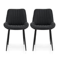Artiss 2x Dining Chairs Retro PU Leather Kitchen Lounge Cafe Accent Chair Black DINC-K-2602-BKX2