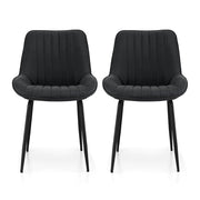 Artiss 2x Dining Chairs Retro PU Leather Kitchen Lounge Cafe Accent Chair Black DINC-K-2602-BKX2
