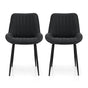 Artiss 2x Dining Chairs Retro PU Leather Kitchen Lounge Cafe Accent Chair Black DINC-K-2602-BKX2